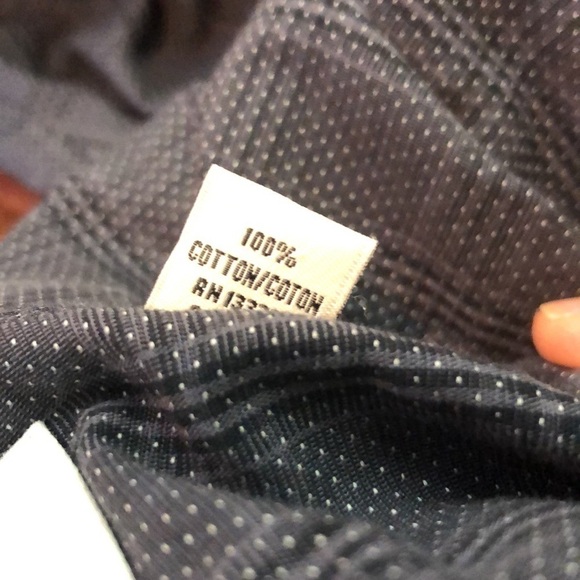 Ben Sherman Men’s Gray Dot Plaid Slim Tailored Stretch Button Up Shirt Size 16.5 - Picture 7 of 8